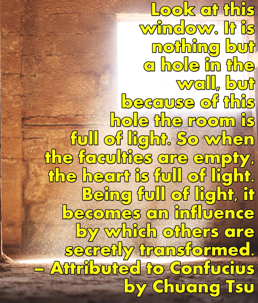 By being empty, we are filled with Light, and that allows us to be conduits for healing.