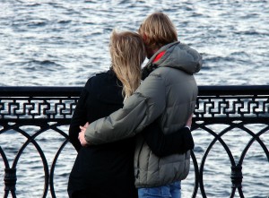 couple at water